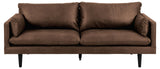AC Design Furniture Sune Canapé rembourré Effet Cuir 3 Places avec 2 Coussins et Pieds en métal Noir, 200 x 83 x 82 cm (l x H x P)