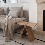 QAZXDRFG Repose-Pieds en Bois Massif, Pouf Papillon, Petit canapé en Bois, Tabouret de Loisirs pour la Maison, Le Salon, Les Petits Appartements (44 x 31 x 39,9 cm, Marron)