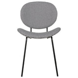 Beliani Lot de 2 Chaises de Salle à Manger Design Rétro sans Accoudoirs en Polyester Noir et Blanc Luana