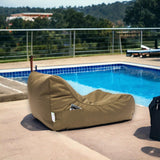 Ecopuf - Master Polyester Canapé Pouf Outdoor Chaise Longue - Pouf Fauteuil avec Pochette de Rangement et Poignée - Fauteuil Relax Salon - 115x65x60cm, Tabac Nc19