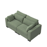 MIOOSUT Canape 2 Places Convertible, Canapé Moderne, Canapé Modulable, Meuble Rembourré Design Moderne, avec Coussin, Tissu Velours Côtelé, Salon (Vert, 2 Places)