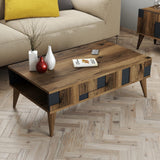 Table basse avec rangement Raga L105xP60cm Bois et Anthracite