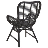 Chaise Fauteuil en Rotin Noir Confortable et très Décorative pour Chambre ou Salon au Style Boho et Rustique Beliani