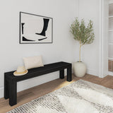 Plank+Beam Banc de salle à manger de 152,4 cm pour salle à manger, banc pour table de cuisine et salle à manger, banc d'extérieur en bois massif, banc d'entrée en bois massif, brosse métallique noire