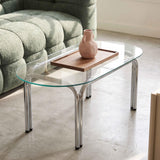 Oviala Table Basse Ovale en Verre trempé Transparent