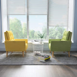 Meerveil - Fauteuil - Canapé 1 Place en Polyester avec Pieds en Bois Massif Style Scandinave pour Chambre Salon Balcon Bureau (Vert)
