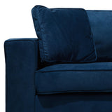 Canapé Fixe 3 Places en Velours Bleu Foncé Moelleux et Confortable pour Salon Design Moderne Beliani
