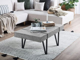 Beliani Table Basse Rectangulaire avec Plateau Effet Béton et Pieds Noirs pour Salon au Style Moderne et Industriel