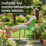 CLP Chaise de Jardin empilable et resistante aux intemperies Meton, Fauteuil avec Dossier, Resistant aux UV, Chaise exterieure en Plastique Couleur:Vert