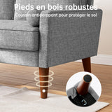 Vesgantti Petit Canapé 2 Places en Lin Gris Clair 121cm, Mini Chambre avec Accoudoirs, Coussin à Ressorts, Salon Moderne, Causeuse Fixe