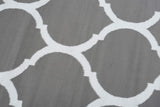 TAPISO Luxury Tapis Poils Ras Moderne Gris Blanc Géométrique Trèfle Marocain Tapis Salon Chambre Adulte Salle à Manger Bureau Oeko-TEX Résistant 160 x 220 cm