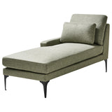 Beliani Chaise Longue à Droite en Tissu Pieds en Métal Vert Ewron