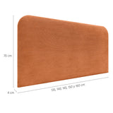 DHOME Tête de Lit Rembourrée Lisse et Courbée 70cm en Velours Côtelé Premium pour Mur Acoustiques Absorbantes Tête de Lit pour Chambre (Orange, 140cm)