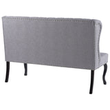 Canapé Banquette 2 Places en Tissu Gris Foncé avec Piétement Noir en Bois et Haut Dossier Capitonné pour Salon ou Couloir Vintage Classique Beliani