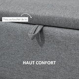 HOMCOM Banc de Rangement, Bout de lit, Coffre de Rangement en Tissu avec Pieds en Acier Noir, 101 x 38,5 x 44,5 cm, Gris