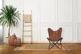 Chaise ARM en cuir marron/Chaise papillon en cuir Décoration de la maison/Présenté par Leder_artesanía