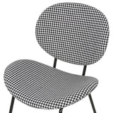 Beliani Lot de 2 Chaises de Salle à Manger Design Rétro sans Accoudoirs en Polyester Noir et Blanc Luana