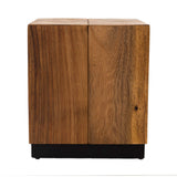 MACABANE Sam - Table d'appoint carrée 38x38cm Bois Suar piètement Noir