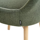 Beliani Lot de 2 Chaises de Salle à Manger Pieds Bois Massif Siège Rembourré en Tissu Polyester Vert Foncé Melfort