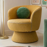 Oviala Fauteuil pivotant en Tissu Jaune