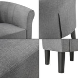 [en.casa] Fauteuil Chaise Siège Tissu Polyester Plastique Gris 70 x 70 x 58 cm