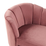 Chaise Longue Méridienne Côté Gauche en Velours Rose avec Pieds Métalliques Dorés Design 100 % Glamour et Rétro Confortable et Élégante Beliani