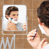 Belle VOIR miroir mural chromé pivotant 360° extensible x3 - 15,5 x 18,5 cm - Miroir de salle de bain rotatif double face acier inoxydable