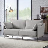 Sicaan Canapé 2 Places Industriel Sasha en Tissu Gris Clair – Droit Compact et Élégant – Sofa Moderne Style Urbain Chic et Confortable pour Salon, Bureau ou Appartement – 173 x 85 x 86 cm