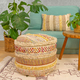 Mandala Life ART Bohemian Stool Ottoman Cover -35x45 cm - Tabouret de Luxe au décor Artisanal pour la méditation, Le Yoga et Le Tabouret Boho Chic