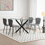 GOLDFAN Table en Verre Trempé Salle à Manger de Cuisine Moderne, Une Table à Manger Noir pour 4 Personnes,110 cm, Noire