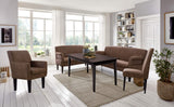 CAVADORE Canapé de Cuisine Malm 3 Places en Simili Cuir avec accoudoirs réglables, Noyau à Ressorts et Coutures contrastées Modernes 182 x 97 x 78 cm, Microfibre Marron Clair