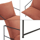 [en.casa] Fauteuil Confortable avec Coussins Rembourrés Housse Amovible et Lavable Siège Stable Design Intemporel pour Salon Chambre Bureau Métal Polyester 90 x 61 x 70 cm Noir Orange