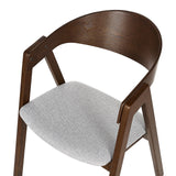 Lot de 2 Chaises de Cuisine Rétro Assise Rembourrée Teinte Bois Sombre et Gris Yuba