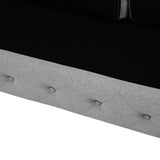 Canapé Fixe 3 Places Style Chesterfield Capitonnés en Tissu Gris Clair avec Pieds en Acier Inox Top Tendance pour Salon Chic et Glamour Beliani