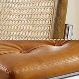 Zouron Chaises De Cuisine en Rotin Lot de 4, Chaises De Salle à Manger Modernes du Milieu du SièCle, Chaises De Cuisine sans Accoudoirs avec Dossier en Rotin Tressé, Pieds en MéTal, Marron