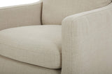 Marque Amazon - Stone & Beam Vivianne Fauteuil de salle à manger rembourré moderne, avec accoudoirs et roulettes, 62 cm de large, Lin