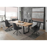 Stella Trading Benny Mini chêne Massif – Table à Bord d'arbre de qualité supérieure avec Structure en métal Noir pour Votre Salle à Manger – 180 x 75 x 100 cm