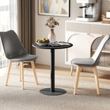 HOMCOM Table à manger ronde pour 2 personnes au design minimaliste, table moderne en acier, pour intérieur et extérieur, Ø 60 x 72 cm, noir