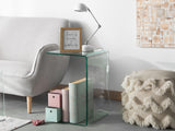 Beliani Table d'Appoint de Chevet en Verre Transparent Design Ultra Moderne Tendance pour Salon ou Chambre Contemporaine