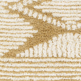 Livabliss Tuzla Tapis Shaggy Berbere - Tapis Salon, Salle à Manger, Chambre Adulte et Ado, Cuisine - Poil Long Moelleux et Doux, Beige Motif Berbère, Carpette Chambre 160x220 cm - Moutarde et Blanc