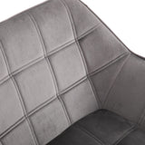 HOMCOM Fauteuil Salon Chaise Coiffeuse Fauteuil scandinave avec Dossier Haut et accoudoir rembourré - Fauteuil Chambre avec Pied en Bois, revêtement en Effet Velours, 67 x 61,5 x 71 cm, Gris