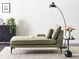 Beliani Chaise Longue à Droite en Tissu Pieds en Métal Vert Ewron