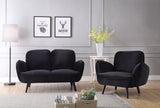 Atlantic Home Collection Ben, canapé 2 Places, Velours, Noir