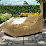 Ecopuf - Master Polyester Canapé Pouf Outdoor Chaise Longue - Pouf Fauteuil avec Pochette de Rangement et Poignée - Fauteuil Relax Salon - 115x65x60cm, Tabac Nc19