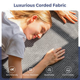 MAXYOYO Canapé-Lit Pliant, Méridienne en Velours Côtelé, Sofa Convertible avec Porte-Gobelet et Coussin, Canapé-Lit de Compression pour Salon, Chambre ou Chambre d'amis