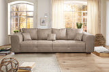 CAVADORE Mavericco Big Sofa Love Seats, Microfibre, Aspect Cuir : Beige