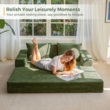 MAXYOYO Canapé-Lit Pliant, Méridienne en Velours Côtelé, Sofa Convertible avec Porte-Gobelet et Coussin, Canapé-Lit de Compression pour Salon, Chambre ou Chambre d'amis