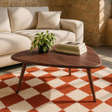 Oviala Table Basse Triangulaire en MDF Bois foncé