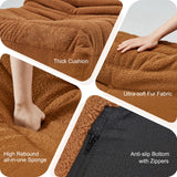 Pouf poire géant pour adultes en mousse à mémoire de forme en fausse fourrure pour le foyer, le salon, la chambre à coucher, le dortoir, le bureau (ours marron et marron)