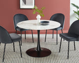 BAÏTA Table à Manger, Verre trempé, Noir, L110cm